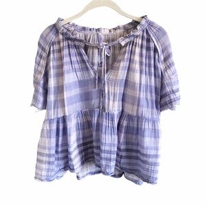 Pilcro and the Letterpress Gingham Baby Doll Top